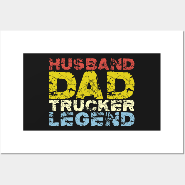 Husband Dad Trucker Legend #2 Wall Art by aifuntime